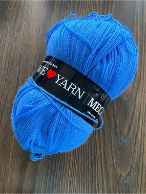 Bright Blue Skein of Yarn - "WE ♥ YARN" Megaball
